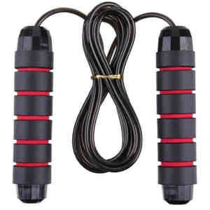 Corde à sauter réglables avec câbleà roulement à billes - Poignées en mousse pour femmes, hommes & enfants