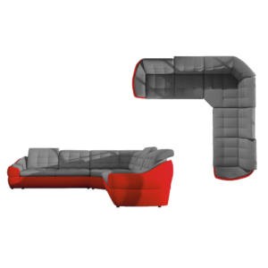 Canapé d'angle en L - Assise en tissu microfibres - 5 places