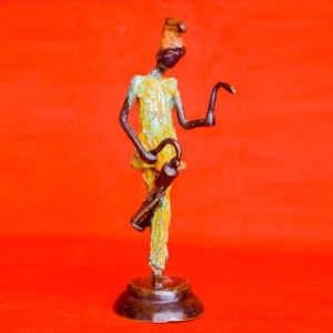 Abstraite joueuse de Tam-Tam - en bronze - 15 cm de hauteur