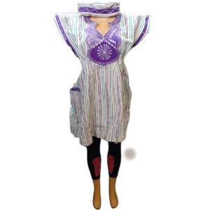 Robe Evasée 3/4 - Faso Dan Fani - Manches Bretelles avec chapeau - Modèle 1