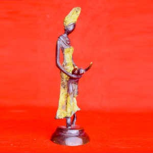 Abstraite Maternité mère-enfant - en bronze - 15 cm de hauteur