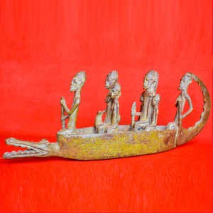 Pirogue dogon - en bronze - 13 cm de hauteur