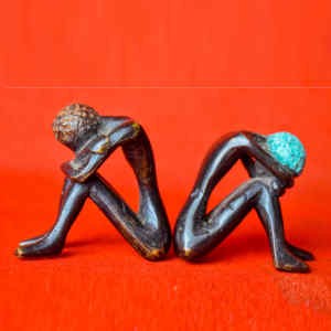 Couple penseur - en bronze