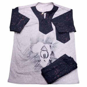 Ensemble Bogolan - Tenue traditionnel à impression Africa - Manches courtes - Modèle 4