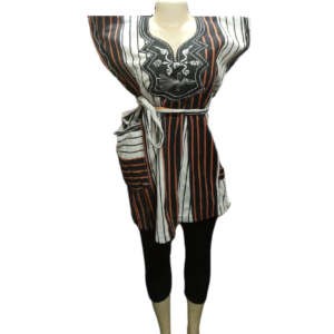 Robe Evasée 3/4 - Faso Dan Fani - Manches Bretelles avec chapeau - Modèle 4