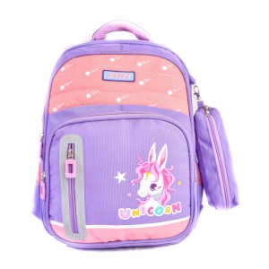 Sac d'écolier XKWZ (Unicorn) - 3 poches avec trousse