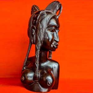 Tête en bois d'ébène - 32 cm de hauteur