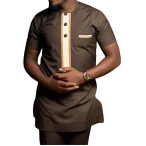 Tunique Homme - Couleur unique - Manches Cortes