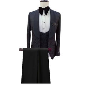 Ensemble smoking pour homme (veste + Gilet + Pantalon)