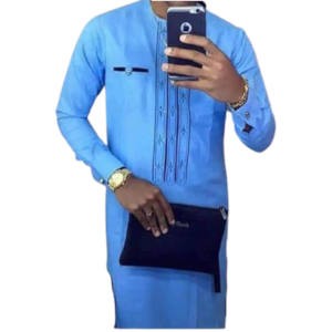 Tunique Homme - Couleur Unique - Manches Longues - Modèle 4