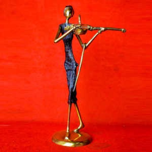 Abstrait joueur de VIOLON - en bronze - 30 cm