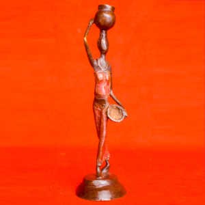 Statue Abstraite porteuse de CANARI - en bronze - 15 cm de hauteur