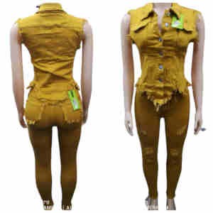 Ensemble jean - Chemise + Pantalon - Manche courtes