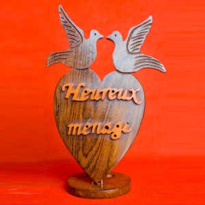 Heureux Ménage - en bois d'ébène - 21cm de hauteur