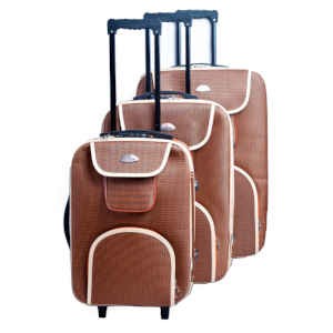 Valises trois pièces - EN TISSU - 2 roues - COUP RONDE