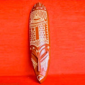 Masque en bois sculpté - modèle N°2 - 46 cm de hauteur