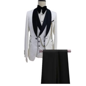 Costume de mariage à revers noir