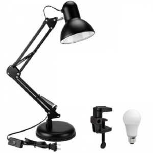 Lampe noir de bureau à bras pivotant