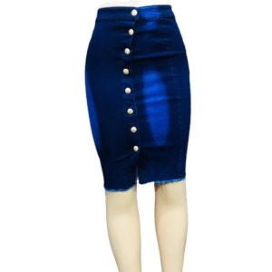 Jean jupe à taille mi- haute limité au genoux