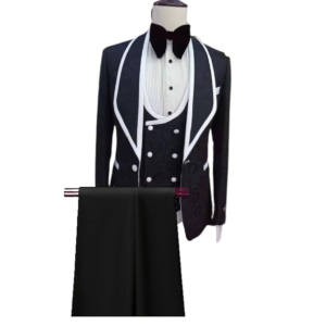 Smoking pour homme (veste + Gilet + Pantalon)