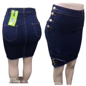 Jean jupe blessée - Jupe courte