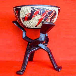 UNION 3 têtes - avec calebasse - 31 cm de hauteur