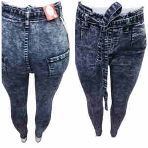 Pantalon jean pour femme avec ceinture